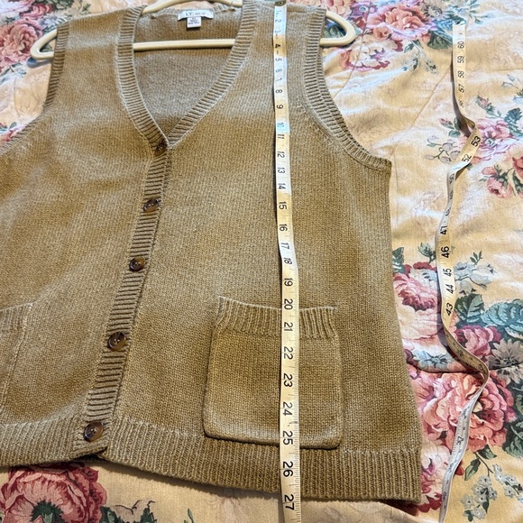 Classic V-Neck Sweater Vest in Tan - Picture 6 of 6